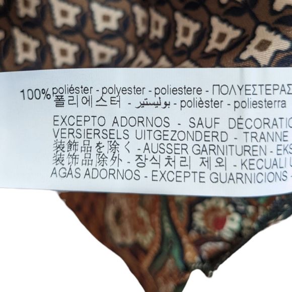 NWT Zara Brown Multi Pattern Flowy Piped Shirt Size S - Picture 7 of 7